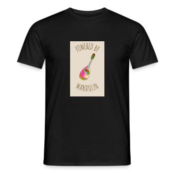 Powered by Mandolin - Männer T-Shirt - Schwarz - Vorne - AI Model Male 178 light (178cm)