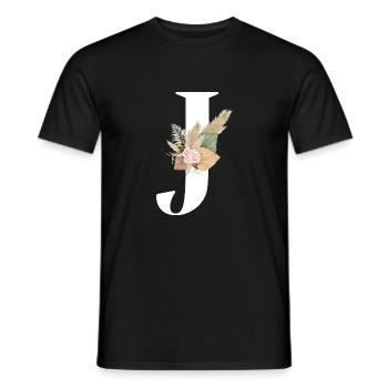 letter J flowers - Men's T-Shirt - black - Front - AI Model Male 178 light (178cm)