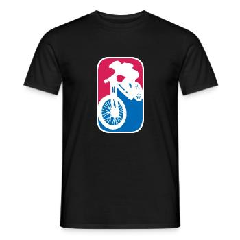 Mountainbike Downhill Fahrrad mtb logo Geschenk - Männer T-Shirt - Schwarz - Vorne - AI Model Male 178 light (178cm)