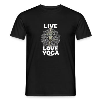 Live Love Yoga - T-shirt homme - noir - Devant - AI Model Male 178 light (178cm)