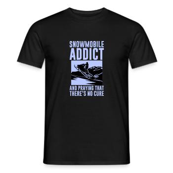 Snowmobile Addict And Praying That Theres No Cure2 - Männer T-Shirt - Schwarz - Vorne - AI Model Male 178 light (178cm)