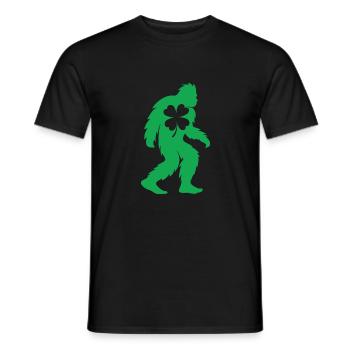 Bigfoot Shamrock Gold Funny St Patrick's - Men's T-Shirt - black - Front - AI Model Male 178 light (178cm)