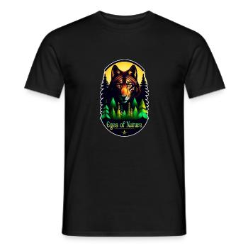 loup et montagne - nature - T-shirt homme - noir - Devant - AI Model Male 178 light (178cm)
