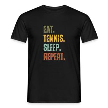 EAT TENNIS SLEEP REPEAT - Men's T-Shirt - black - Front - AI Model Male 178 light (178cm)