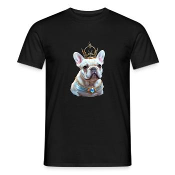 French Bulldog Head on Shirt's and Access - Men's T-Shirt - black - Front - AI Model Male 178 light (178cm)