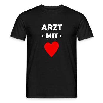 Arzt mit Herz - Doktor - Mediziner - Krankenhaus - Männer T-Shirt - Schwarz - Vorne - AI Model Male 178 light (178cm)