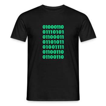 Binary Code Message T-Shirt: Subtil und doch mutig - Männer T-Shirt - Schwarz - Vorne - AI Model Male 178 light (178cm)