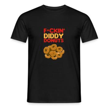 F*CKIN' DIDDY DONUTS-ZENSIERT-NEGS URBANER SPORT - Männer T-Shirt - Schwarz - Vorne - AI Model Male 178 light (178cm)