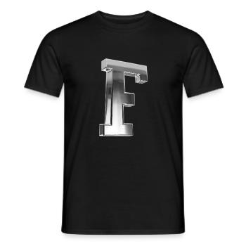 Chrome ,, F " Metallic - Männer T-Shirt - Schwarz - Vorne - AI Model Male 178 light (178cm)