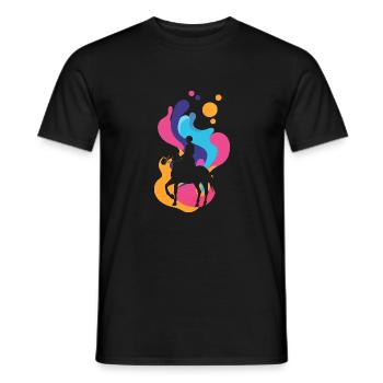 Dressage Riding School Show Jumping - Men's T-Shirt - black - Front - AI Model Male 178 light (178cm)