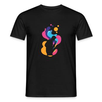 Saxophonist brass band music - Men's T-Shirt - black - Front - AI Model Male 178 light (178cm)