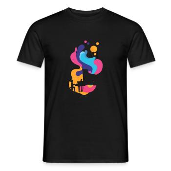 Pianist Piano - Men's T-Shirt - black - Front - AI Model Male 178 light (178cm)
