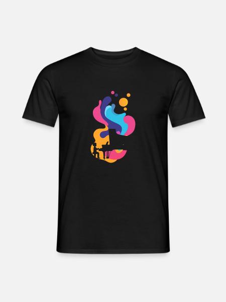 Pianist Klavier - Männer T-Shirt - Schwarz