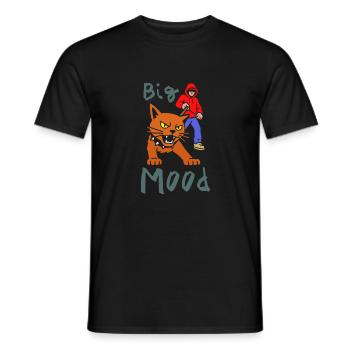 Big Mood for lovers of cats and urban style. - Men's T-Shirt - black - Front - AI Model Male 178 light (178cm)