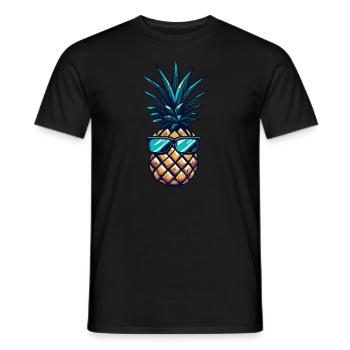 Cool pineapple with sunglasses - Men's T-Shirt - black - Front - AI Model Male 178 light (178cm)