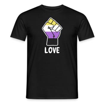 Liebe Nonbinary Pride Faust Design für Equality - Männer T-Shirt - Schwarz - Vorne - AI Model Male 178 light (178cm)