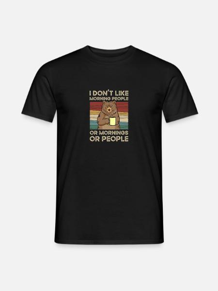 I Dont Like Morning People Vintage - Männer T-Shirt - Schwarz