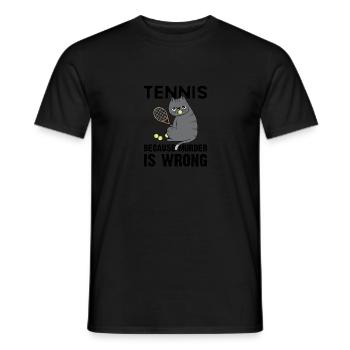 Tennis Because Murder Is Wrong Chat - T-shirt homme - noir - Devant - AI Model Male 178 light (178cm)