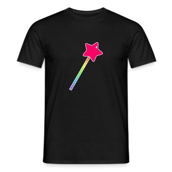 cute, colorful wand - Men's T-Shirt - black - Front - AI Model Male 178 light (178cm)