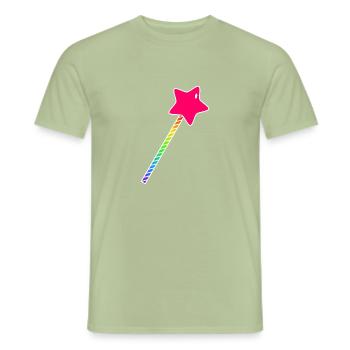 cute, colorful wand - Men's T-Shirt - sage - Front - AI Model Male 178 light (178cm)
