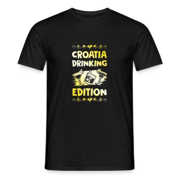 Croatia Drinking Saying - Men's T-Shirt - black - Front - AI Model Male 178 light (178cm)