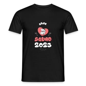 Escouade de la mariée 2023 Cœur de l’équipe - T-shirt homme - noir - Devant - AI Model Male 178 light (178cm)