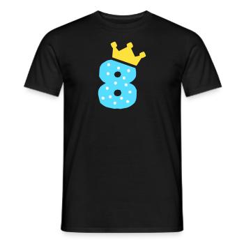 8 couronnes 8 anniversaire 8 ans - T-shirt homme - noir - Devant - AI Model Male 178 light (178cm)