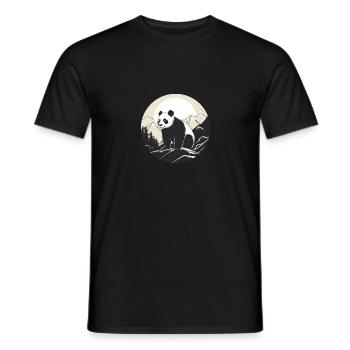 Panda vor Bergen in China - Männer T-Shirt - Schwarz - Vorne - AI Model Male 178 light (178cm)