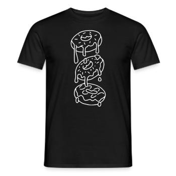 Donut Emoji Donuts Sticker Skizze weiß - Männer T-Shirt - Schwarz - Vorne - AI Model Male 178 light (178cm)