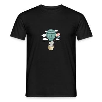 Bébé Éléphant 1 anniversaire - T-shirt homme - noir - Devant - AI Model Male 178 light (178cm)