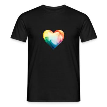 Lgbt Herz Regenbogen - Männer T-Shirt - Schwarz - Vorne - AI Model Male 178 light (178cm)