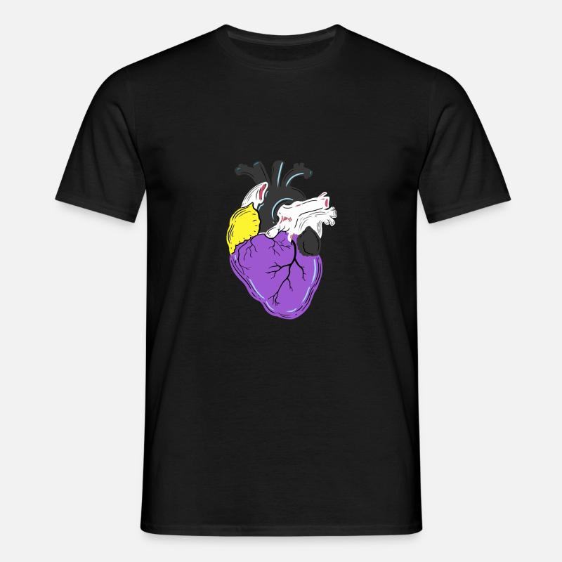 Nonbinary Pride Herz Nonbinary Pride - Männer T-Shirt - Schwarz