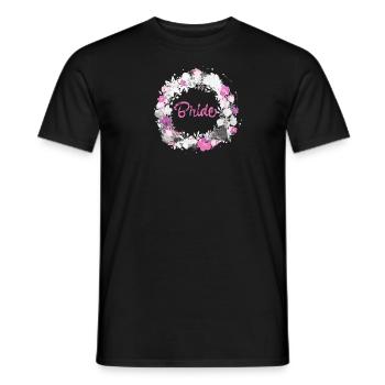 flower wreath,bride, wreath,graffti,colorful,flowers - Men's T-Shirt - black - Front - AI Model Male 178 light (178cm)