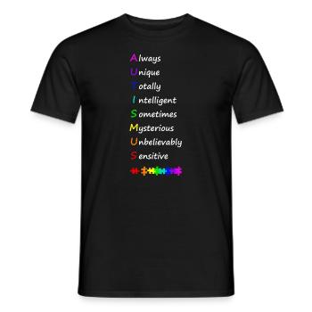 Autismus - Männer T-Shirt - Schwarz - Vorne - AI Model Male 178 light (178cm)