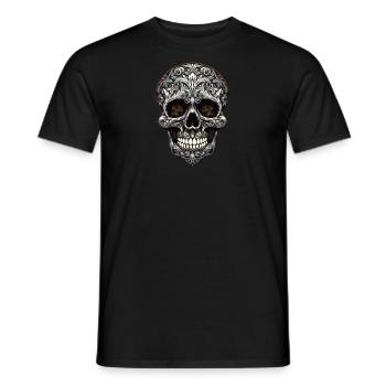 Goth gothique Totenkopf Horreur Crâne Ornement - T-shirt homme - noir - Devant - AI Model Male 178 light (178cm)