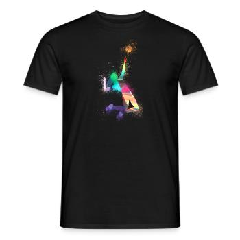 volley-ball,volleyballer,beachball,graffiti,coloré - T-shirt homme - noir - Devant - AI Model Male 178 light (178cm)