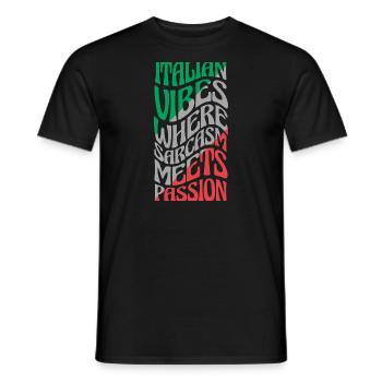 Lustiger Sarkasmus Italien - Männer T-Shirt - Schwarz - Vorne - AI Model Male 178 light (178cm)