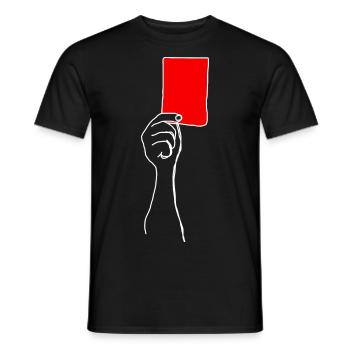 Red Card Football Sport Referee Warning - Men's T-Shirt - black - Front - AI Model Male 178 light (178cm)