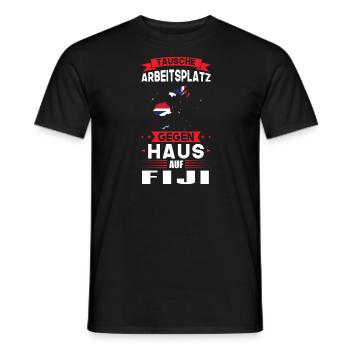 Fiji Flagge Fidschianisch Geschenk - Männer T-Shirt - Schwarz - Vorne - AI Model Male 178 light (178cm)