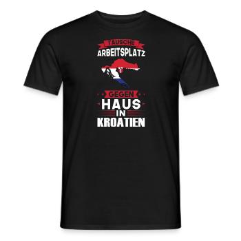 Kroatien Flagge Kroatisch Geschenk - Männer T-Shirt - Schwarz - Vorne - AI Model Male 178 light (178cm)