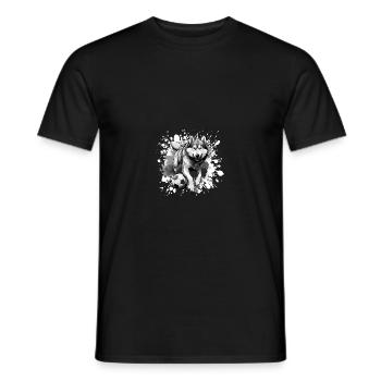 Husky Hund Fussball Sport Mannschaft - Männer T-Shirt - Schwarz - Vorne - AI Model Male 178 light (178cm)