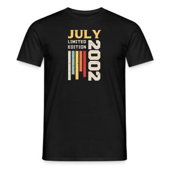 July 2002 - Birthday gift July 2002 - Men's T-Shirt - black - Front - AI Model Male 178 light (178cm)