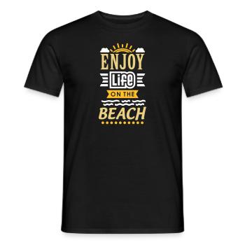 Enjoy Beach Life - T-shirt homme - noir - Devant - AI Model Male 178 light (178cm)