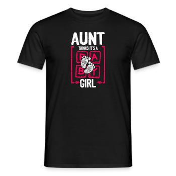 Aunt Thinks It's a Girl Gender Reveal Funny Baby - Men's T-Shirt - black - Front - AI Model Male 178 light (178cm)