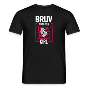 Bruv Thinks It's a Girl Gender Reveal Funny Baby - Men's T-Shirt - black - Front - AI Model Male 178 light (178cm)