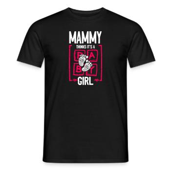 Mammy Thinks It's a Girl Gender Reveal Funny Baby - Men's T-Shirt - black - Front - AI Model Male 178 light (178cm)