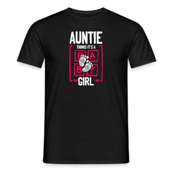 Auntie Thinks It's a Girl Gender Reveal Funny - Männer T-Shirt - Schwarz - Vorne - AI Model Male 178 light (178cm)