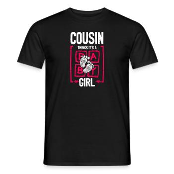 Cousin Thinks It's a Girl Gender Reveal Funny - Men's T-Shirt - black - Front - AI Model Male 178 light (178cm)