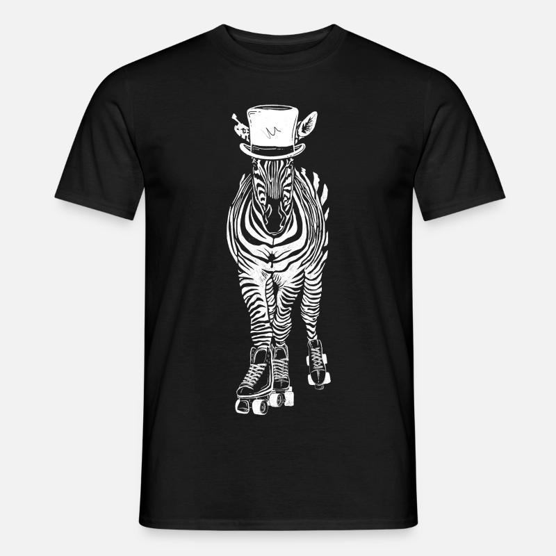 Badass Zebra Rollschuhe - Männer T-Shirt - Schwarz
