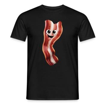 Glücklich Bacon - Männer T-Shirt - Schwarz - Vorne - AI Model Male 178 light (178cm)